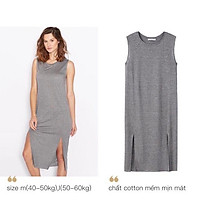 Váy man.go. dư xịn màu ghi chất cotton ( size m(40-50kg), l(50-60kg))