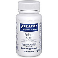 Pure Encapsulations - Folate 400 - Hypoallergenic Supplement with Metafolin L-5-MTHF - 90 Capsules