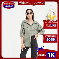 Áo sơ mi nữ phom rộng GUMAC đồ công sở thanh lịch AB421