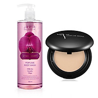 COMBO SữaTắm Trắng Da Hương Nước Hoa 500 ml + Phấn Nén_Javin De Seoul Flowerburst Cover Up Twoway Cake