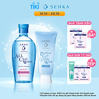 Bộ đôi nước tẩy trang và gel rửa mặt dịu nhẹ Senka
