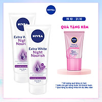Combo 2 Tinh Chất Dưỡng Thể Trắng Da Giúp Phục hồi & Săn Da Ban Đêm Nivea (200ml) - 89122