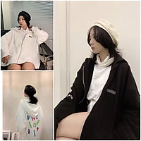 Áo khoác hoodie nam nữ form rộng có mũ in chữ ENT 2 màu cá tính