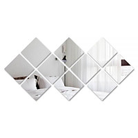 gương dán tường hình vuông decor phòng khách, cửa hàng kính thủy tinh