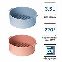 Khay silicone dành cho nồi chiên không dầu và lò vi sóng Lock&Lock 3.5L và 5L, CKB002 CKB003