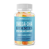 MAV Nutrition Fish Oil Omega 3 Gummies with Vitamin C for Immune Support, Brain, Joint & Cardiovascular Health, Natural Flavors, 60 Vegetarian Friendly Gummies