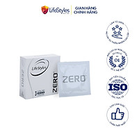Bao cao su LifeStyles Zero làm từ cao su thiên nhiên cao cấp siêu mỏng truyền nhiệt tốt cho cảm giác chân thật ( 3 Bao / Hộp ) - Xuất xứ Úc ( Hàng Chính Hãng )