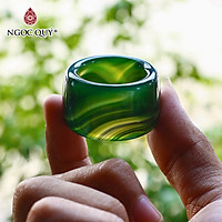 Nhẫn nam đá mã não xanh ni23 mệnh hỏa, mộc - Ngọc Qúy Gemstones