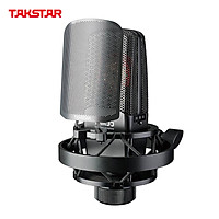 TAKSTAR TAK55 Micrô ghi âm chuyên nghiệp Micrô ngưng tụ Mic 34mm Hình tròn lớn có màng ngăn 3 mẫu cực để ghi âm trong phòng thu Phát sóng trực tiếp