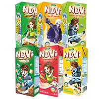 Combo 6 hộp Sữa Nuvi hương vị ca cao lúa mạch, trái cây nhiệt đới CB6.MIX180TI 180ml NUTIFOOD