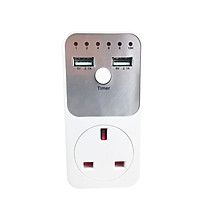 ổ cắm điện với công tắc hẹn giờ thông minh có 2 cổng USB sạc thiết bị điển tử