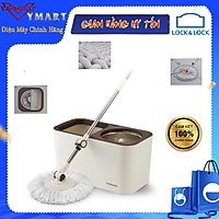 Bộ Lau Nhà Xoay Tay Lock&Lock Dual Bucket Spin Mop ETM478 ( thùng giặt , cây , 2 bông lau)