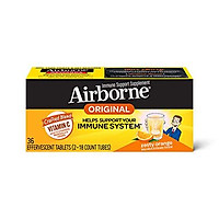 Vitamin C 1000mg - Airborne Zesty Orange Effervescent Tablets (36 count in a box), Gluten-Free Immune Support Supplement and High in Antioxidants, Packaging May Vary