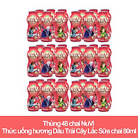 Thùng 48 chai NuVi Thức uống Trái Cây Lắc Sữa chai 80ml