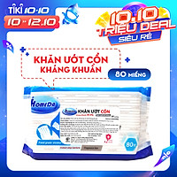 Khăn ướt cồn kháng khuẩn cao cấp iHomeda ( Gói 80 Tờ) - iHomeda Premium anti-bacteria alcohol wipes ( 80 sheets per package)
