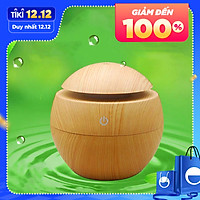 Máy xông tinh dầu gỗ tròn, Máy khuếch tán tinh dầu nhỏ gọn, Máy khuếch tán tinh dầu