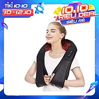 Đai Massage Thư Giãn Đa Năng 8 Đầu Massage Cho Cổ Vai Gáy Có Chức Năng Nhiệt Giúp Tăng Cường Lưu Thông Máu - Tặng kèm máy massage cầm tay Mini - Hàng nhập khẩu