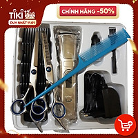 Tông Đơ Cắt Tóc Kemei KM 5017 - Tặng Kèm Bộ Kéo Cắt Và Tỉa Tóc Không Gỉ Và Lược