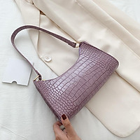 Women Handbag Retro Alligator Subaxillary Bag Vintage Small Triangle Square Bags Leather Retro Shoulder Bag Solid Color Tote