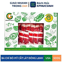Ba chỉ bò Mỹ cắt thẳng/ cuộn 500g