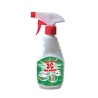 Nước tẩy cặn canxi trên vòi inox, kính nhà tắm đa năng 3C - Chai 300ml