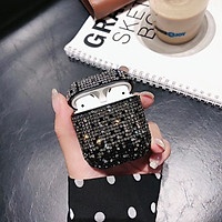 Bao Case Silicon Cho Tai Nghe Apple Airpods Đính Đá Thời Trang Bảo Vệ Chống Sốc Cho Airpod CV112