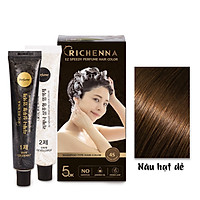 Gội nhuộm phủ bạc thảo dược Richenna EZ Speedy Perfume Hair Color hương nước hoa màu nâu hạt dẻ 60G