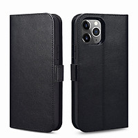 Ốp lưng / bao da 2 trong 1 iPhone 12 Pro Max iCarer Nappa leather Wallet (6.7 inch) - Hàng chính hãng