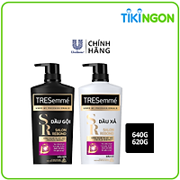 Combo Dầu Gội, Dầu Xả TRESEMME Salon Rebond Cho tóc hư tổn do tạo kiểu Công Nghệ Tái Kết Nối Giúp ngăn gãy rụng tóc 640g, 620g
