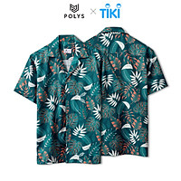 Áo Sơ Mi Nam Tay Ngắn Họa Tiết TROPICAL LEAVES - POLYS | Lụa Vân Chéo Mềm Mịn, Thoáng Mát, Không Gò Bó Hầm Bí