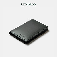 Ví da nam đựng Card Feasty da thật thương hiệu Leonardo
