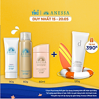 Bộ sản phẩm Kem chống nắng Anessa cho cho da mặt và toàn thân (Mild Milk 60ml + Whitening Gel 90g + Gold Spray 60g)