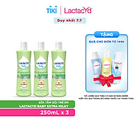 Bộ 3 chai Sữa Tắm Gội Trẻ Em Lactacyd Baby Extra Milky Làm Sạch Dịu Nhẹ và Dưỡng Ẩm Vượt Trội 250ml/chai