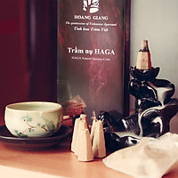 Nhang nụ trầm hương Hoàng Giang - Trầm hương nguyên chất dùng xông phòng, thiền, yoga-Hộp 24 nụ