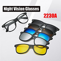 6 IN 1 2230A Night Vision Glasses Polarized Sunglasses With Carry Bag