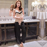 Bộ ngủ phi lụa 2 dây SX168 quảng châu cao cấp - MINHTRANG.241993