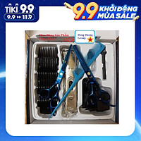 TÔNG ĐƠ CẮT TÓC CHUYÊN NGHIỆP KEMEI 5017 - TẶNG KÈM BỘ KÉO CẮT TÓC JAPAN XANH và LƯỢC