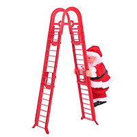 Santa Claus Climbing Ladder Somersault Battery Operated Electric Climb Up and Down Double Ladder Climbing Santa Turn a