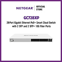 Bộ Chia Mạng Để Bàn/Gắn Rack 24 Cổng 10/100/1000M Với 2 Cổng Quang 1G SFP Và 2 Cổng Quang 10G SFP+ Quản Trị Qua Cloud Insight Managed Gigabit Ethernet Smart Cloud Switch Netgear GC728X- Hàng Chính Hãng