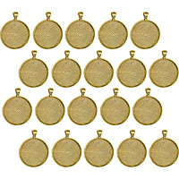 20x Round Pendant Blank Cabochon Base Setting DIY Jewelry Tray 30mm