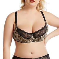 Cỡ Ren Da Báo Nữ Áo Ngực Lớn Bo Áo Nội Y Quần Lót Quần Lót Bralette Áo A B C D E F G Cup