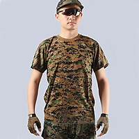 Áo Thun Nam Rằn Ri Lính Mỹ - Áo Phông Nam cotton Quân Đội