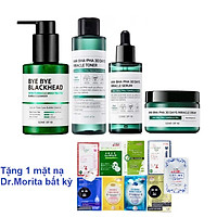 Bộ 4 Sản Phẩm Dưỡng Da Giảm Mụn Some By Mi AHA-BHA-PHA 30 Days Miracle Gồm Sữa Rửa Mặt Bye Bye 120g + Toner 150ml+ Serum 50ml+ Kem 60g (Tặng Kèm 1 Mặt Nạ Dr