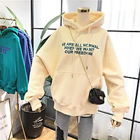 (HÌNH THẬT) ÁO KHOÁC HOODIE CHUI CỔ NỮ IN CHỮ NỔI FORM RỘNG CHÂT NỈ CỰC ĐẸP MẪU MỚI SIÊU HOT THỜI TRANG CAO CẤP MMH09
