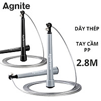 Dây nhảy thể dục, giảm cân Agnite - Dài 2.8m - Có thể điều chỉnh độ dài, Lõi bằng thép cao cấp - Màu Xám/ Đen - Hàng chính hãng - F4137