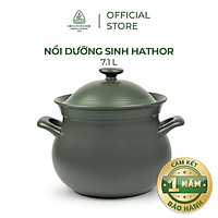 Nồi sứ dưỡng sinh Minh Long - Hathor 7.1 L + nắp dùng cho bếp gas, bếp hồng ngoại