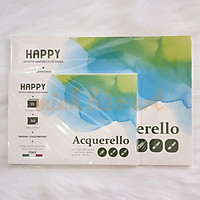SỔ VẼ MÀU NƯỚC HAPPY 300 GSM (VÂN COLD, 15 TỜ)
