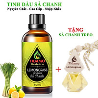 Tinh Dầu Sả Chanh 50ML + Tinh Dầu Treo xe Treo Phòng Sả Chanh (Lemongrass) - Tinh Dầu Xông Phòng Sả Chanh Nguyên Chất TIDAMO Giúp Bảo Vệ Sức Khỏe, Kháng Khuẩn, Đuổi Muỗi Và Thư Giãn Tinh Thần