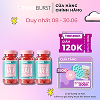 Combo 3 lọ kẹo dẻo vitamin chăm sóc, kích thích mọc tóc HAIRBURST chewable hair vitamins 60 gram/ 1 lọ