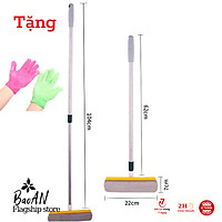 Cây Lau Bụi Cửa Sổ, Kính Cán Inox Dài 104cm Có Thể Kéo Dài Thu Ngắn Lại Kèm Găng Tay Rửa Chén BaoAn - Hàng Chính Hãng